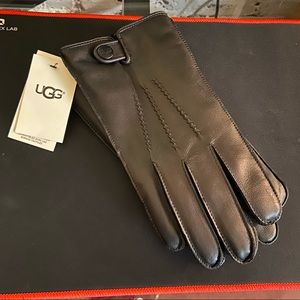 Men’s UGG Black Leather Gloves - Large NWT
